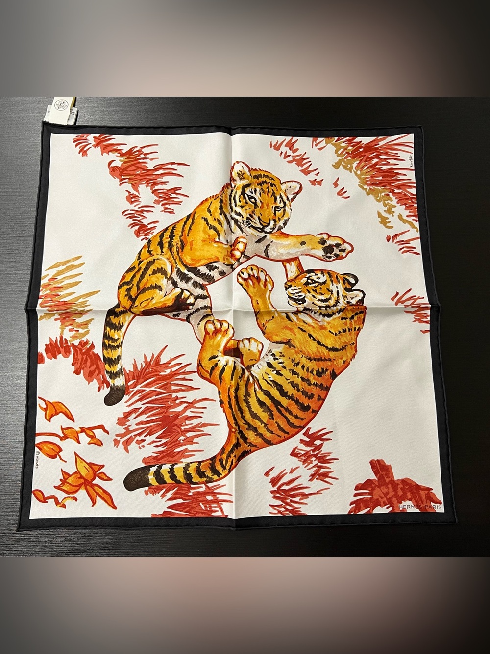Hermes Les Tigreaux Scarf 45